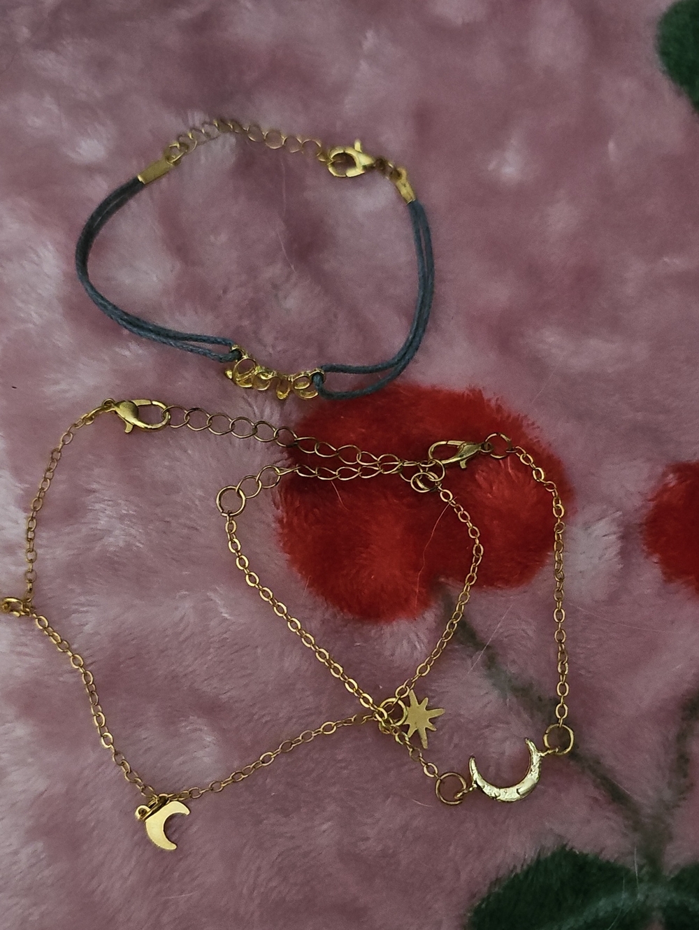 Gold Moon & Star Layered Bracelet Set - Gold